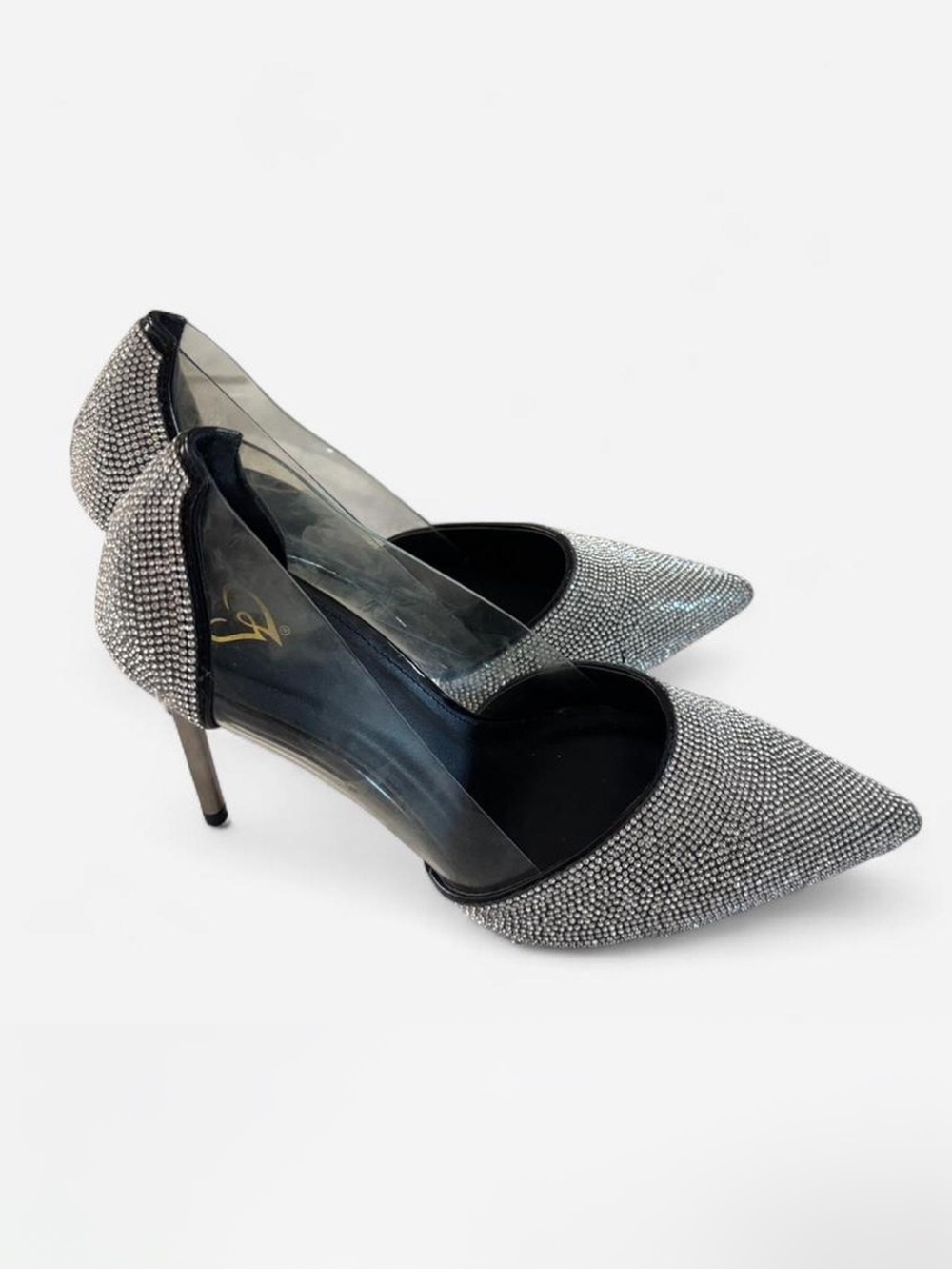 Windsor Silver Crystal Pointed Toe Women's Heels • Size 9